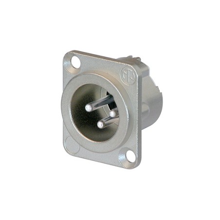 Conector XLR profissional para painel Neutrik macho com 3 polos em forma de D.