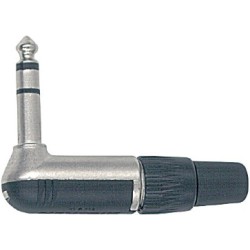 Neutrik Ø 6.3 mm. - 1/4' professional stereo right-angled jack male plug, 3 poles.