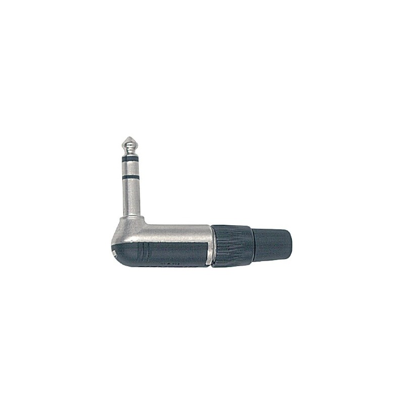 Neutrik Ø 6.3 mm. - 1/4' professional stereo right-angled jack male plug, 3 poles.