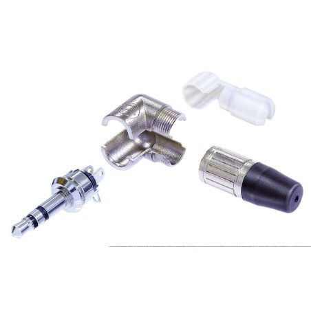 Nova ficha jack estéreo profissional de ângulo reto Neutrik, Ø 3,5 mm.