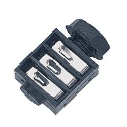 Panel mount stereo jack female socket Ø 6.3 mm.-1/4', 3 poles, solder contacts.