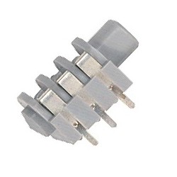 Presa da pannello jack stereo Ø 6.3 mm.-1/4' a 3 poli, con interruttore, versione circuito stampato.
