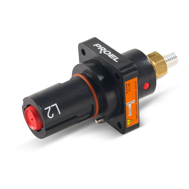 Panel mount socket. Colour: Black. Phase: L2.