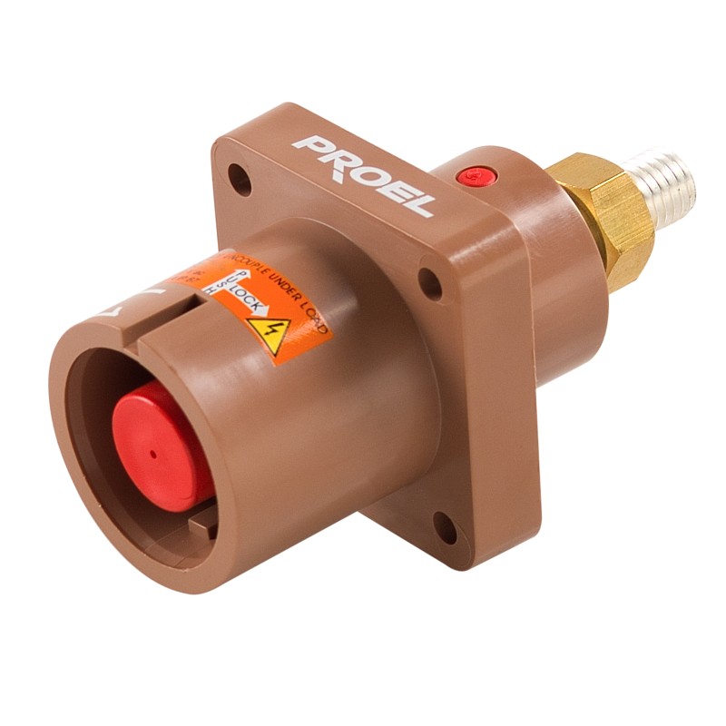 Spina da pannello Proel Lock. Colore: Marrone. Fase: L1.