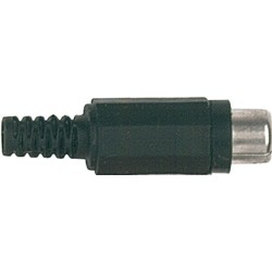 Presa volante RCA con manicotto e molla passacavo Ø 4 mm. in PVC.