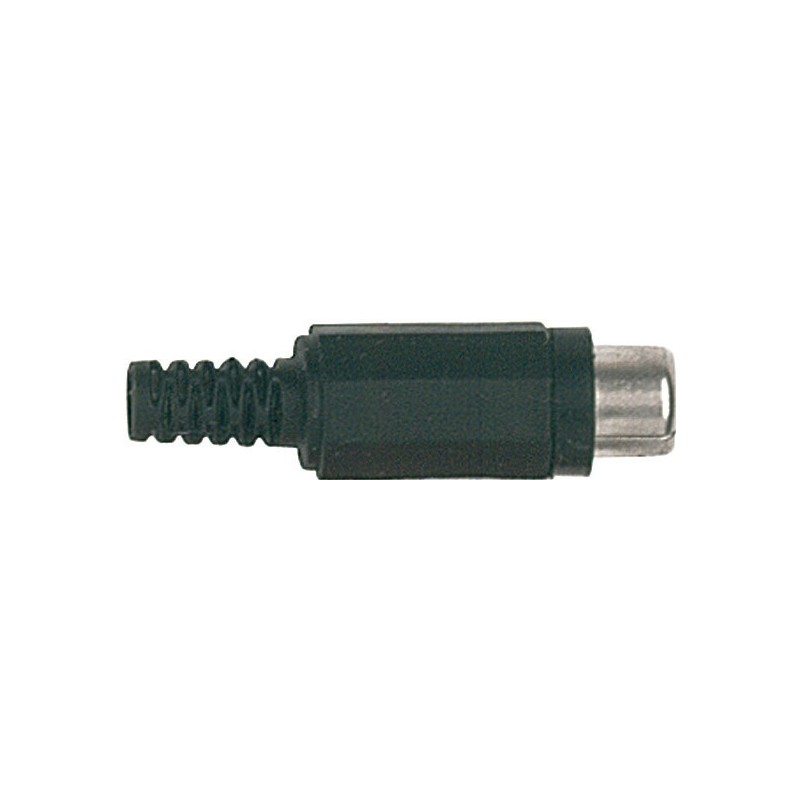 Presa volante RCA con manicotto e molla passacavo Ø 4 mm. in PVC.
