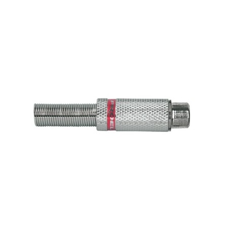 Presa volante RCA con manicotto in ottone nichelato e molla passacavo flessibile Ø 6.2 mm.