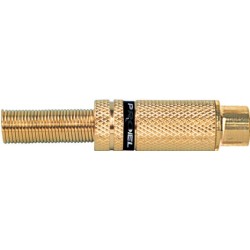 Presa volante RCA con contatti e manicotto dorati, molla passacavo flessibile Ø 6.5 mm.