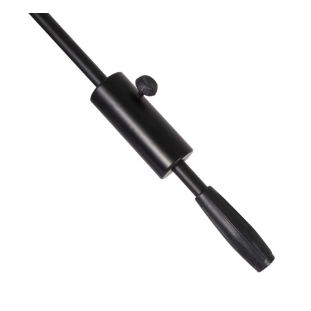 Suporte de microfone profissional de grandes dimensões com girafa telescópica e contrapeso de aço para balanceamento.