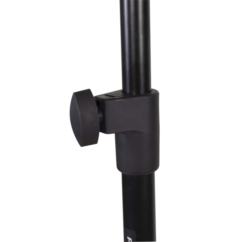 Professional large dimension microphone stand with telescopic boom large and Ø 50 mm swivel castors with brake