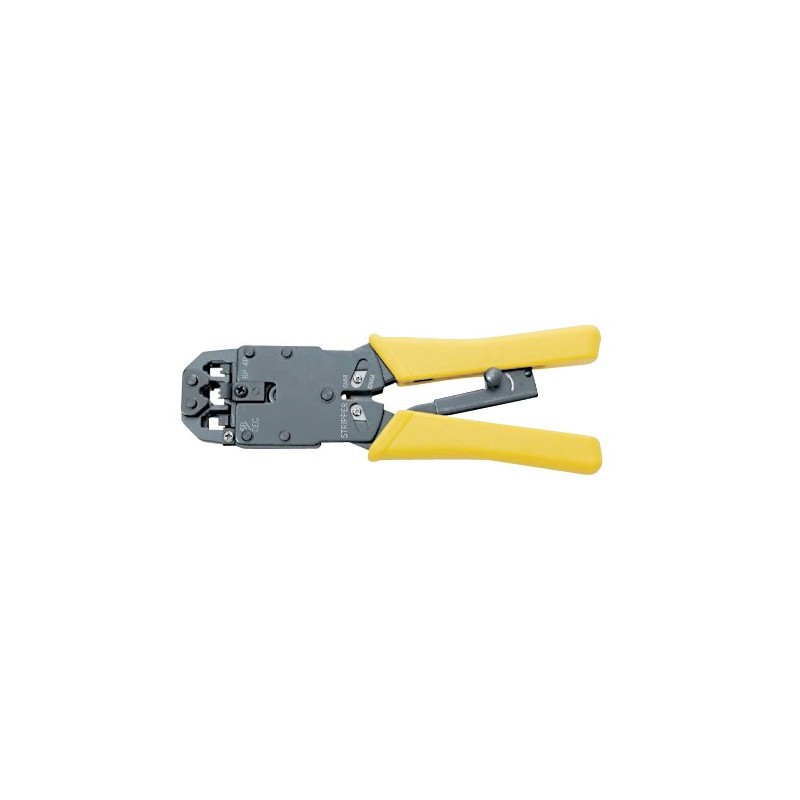 Professional steel and PVC ratchet crimp tool for 4/6/8-pin