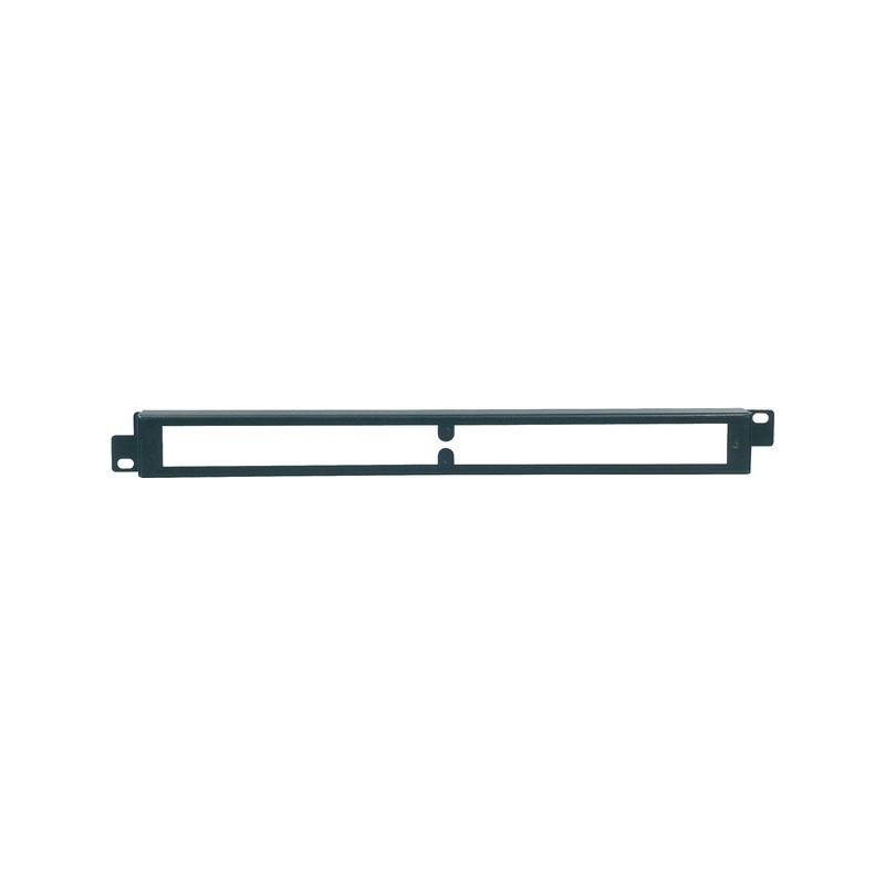 Painel de proteção/segurança de 1 unidade de rack 19' com corpo em metal e janela de inspeção em plexiglas.