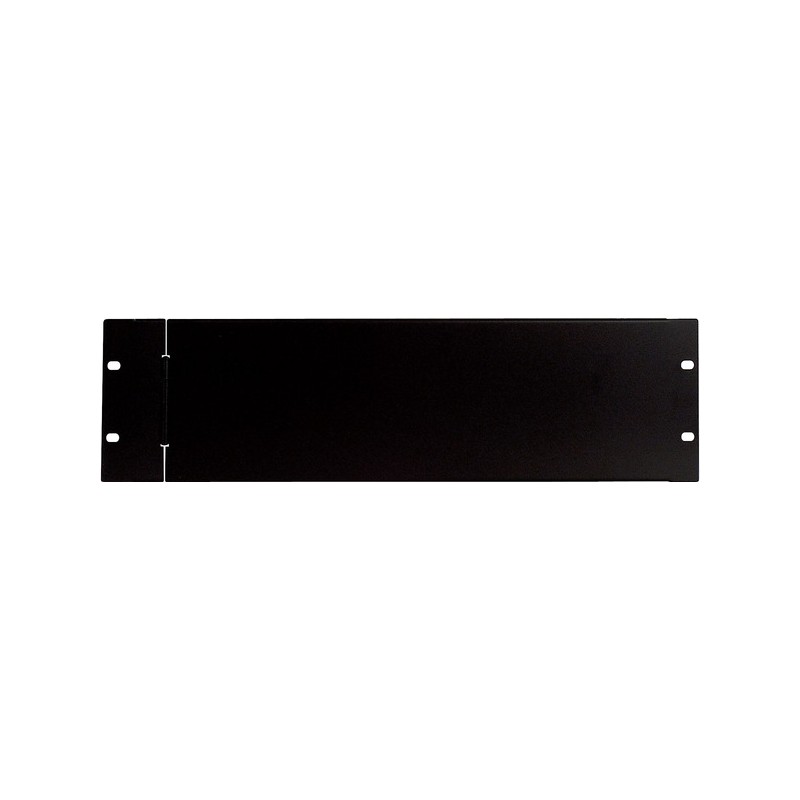 Pannello di protezione/sicurezza 2 unità rack 19' con cerniera di rotazione in lamiera zincata.