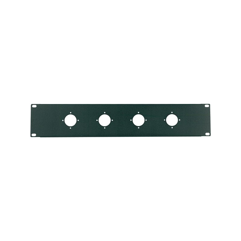 2-unit 19' rack preforated panel with N. 4 mounting holes for Neutrik SPEAKON NL4MPR/NL8MPR connectors (ø 32 mm.).