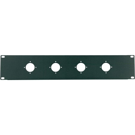 2-unit 19' rack preforated panel with N. 4 mounting holes for Neutrik SPEAKON NL4MPR/NL8MPR connectors (ø 32 mm.).