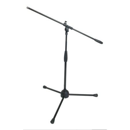 Suporte de microfone de nível baixo com haste, base de tripé em nylon.