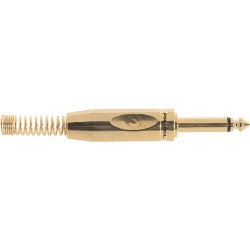 Professional mono jack male plug Ø 6.3 mm.- 1/4', Ø 7.3 mm. flexible cable spring.