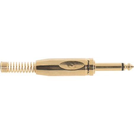 Jack mono Ø 6.3 mm.- 1/4' professionale, molla passacavo flessibile Ø 7.3 mm.
