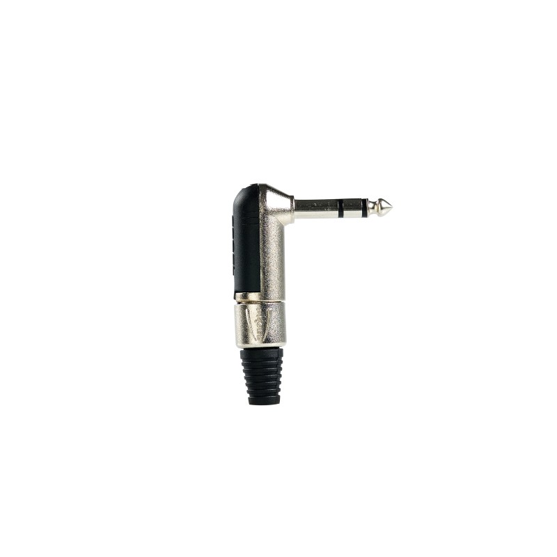 Jack Stereo professionale Ø 6,3mm - 1/4” ad angolo 90° interamente in metallo.