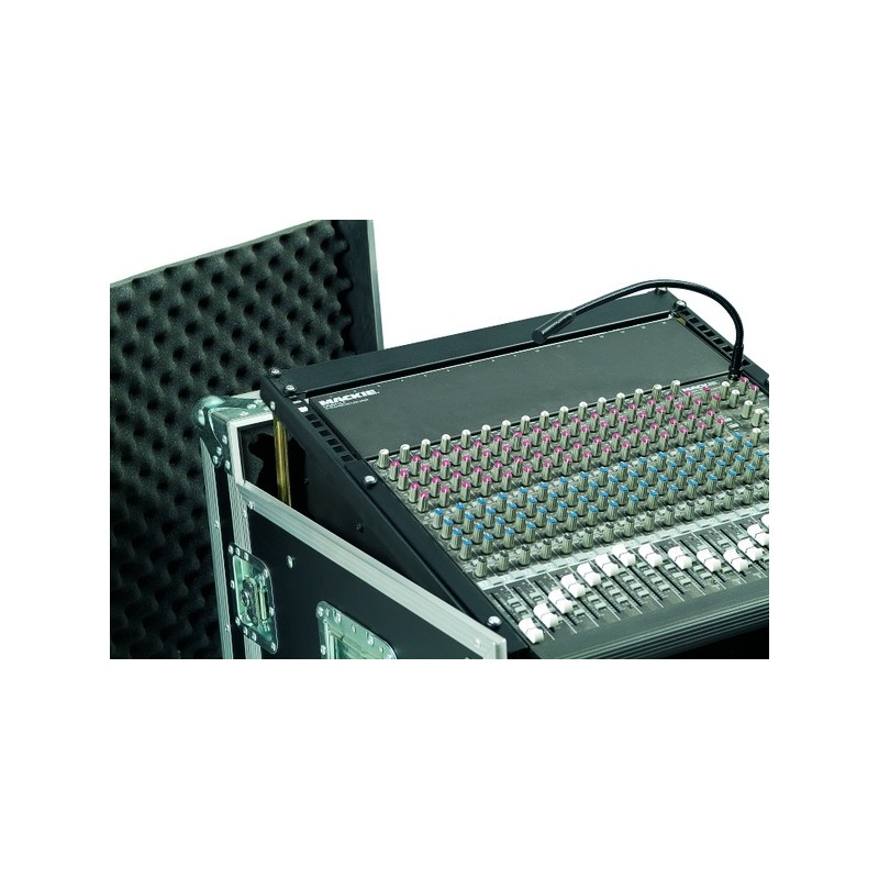 Caixa “COMBO” profissional de 19' 10U com espaço para mesa de mistura regulável em altura de 10U, 45 cm de profundidade útil.