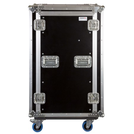 Caixa “COMBO” de 19' 20U com espaço para mesa de mistura regulável em altura de 19' 10U, 45 cm de profundidade útil.