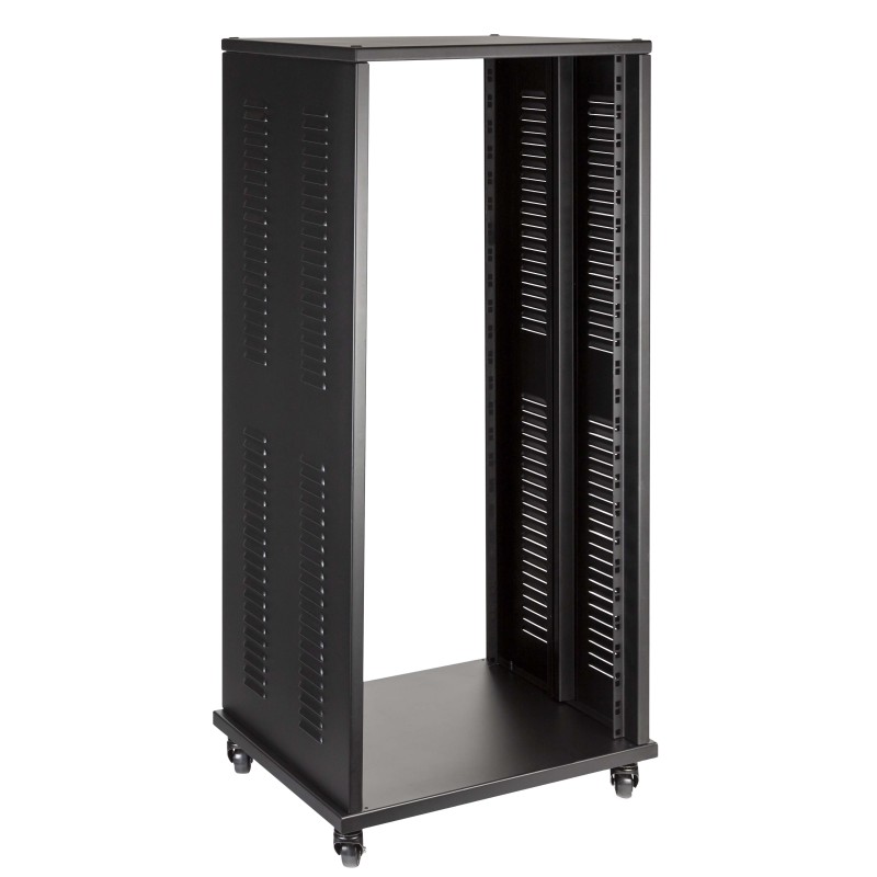 Suporte rack profissional padrão de 19" - 24U - com estrutura em aço.