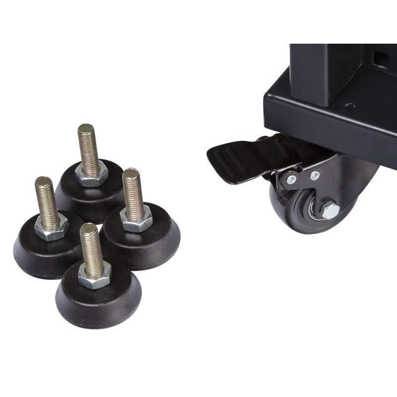 Suporte rack profissional padrão de 19" - 24U - com estrutura em aço.