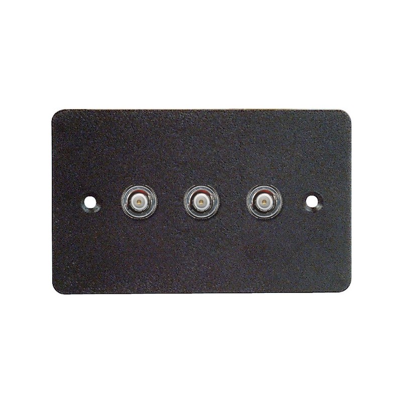 Wall plate, 70x114 mm.- 3 HOLES FOR BNC.