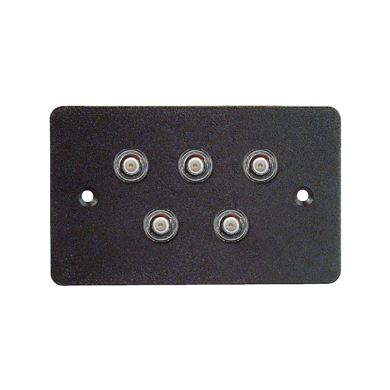 Wall plate, 70x114 mm.- 5 HOLES FOR BNC.