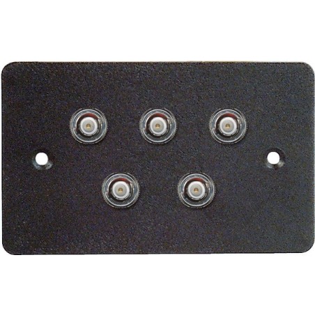Wall plate, 70x114 mm.- 5 HOLES FOR BNC.