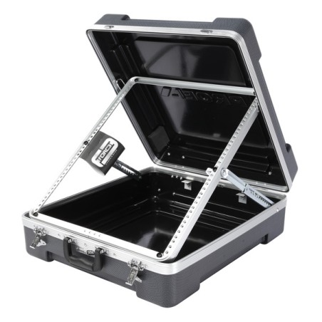 Estojo profissional de rack de 19' para mesa de mistura 12U com sistema 'pop-up' de regulação da inclinação