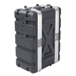 Estojo de rack 19' de baixo perfil - 4U - realizado em polietileno 'FORCE'. Profundidade interior útil: 208 mm