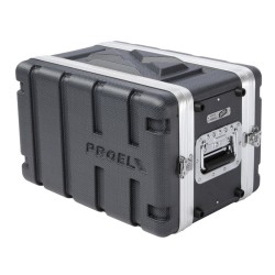 Estojo de rack 19' de baixo perfil - 6U - realizado em polietileno 'FORCE'. Profundidade interior útil: 208 mm