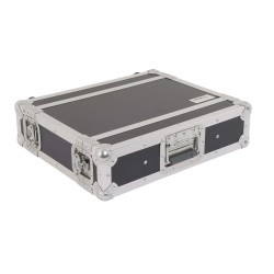 Flight case profissional 2U de 19”, 25 cm de profundidade útil.