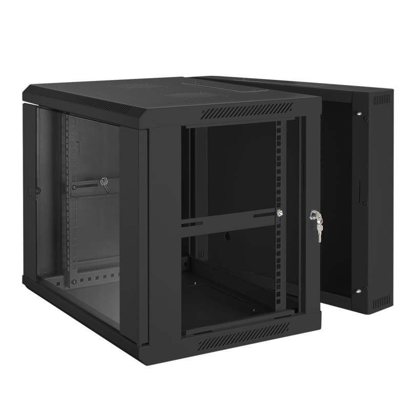 Armário modular de parede com 9 unidades rack de 19". Abertura dupla.
