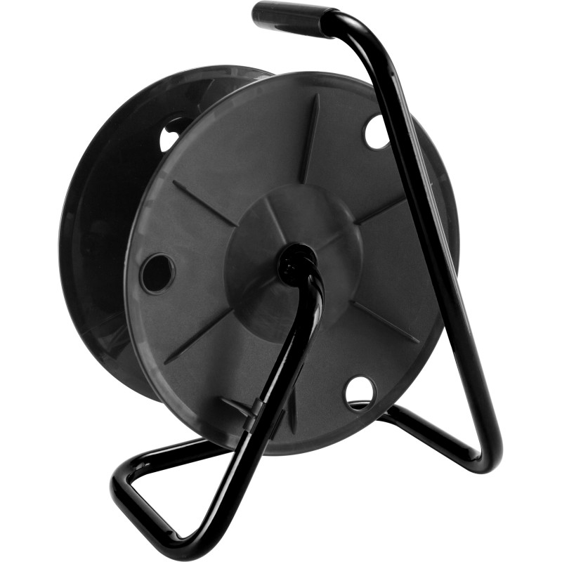 Enrolador de cabo vazio em nylon com estrutura de metal.