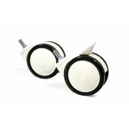 Set di 4 ruote professionali (2 con freno) che possono essere utilizzate solo con i supporti PRSS20, PRSS30 e PRSS40.