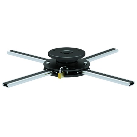 Supporto in alluminio da soffitto per proiettori fino a 20 kg di peso con sistema antifurto (lucchetto non incluso).