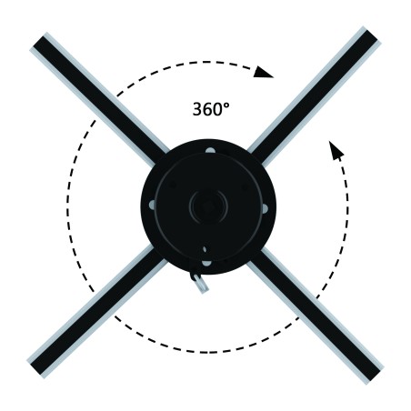 Supporto in alluminio da soffitto per proiettori fino a 20 kg di peso con sistema antifurto (lucchetto non incluso).