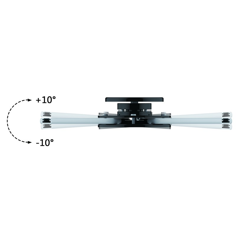 Supporto in alluminio da soffitto per proiettori fino a 20 kg di peso con sistema antifurto (lucchetto non incluso).