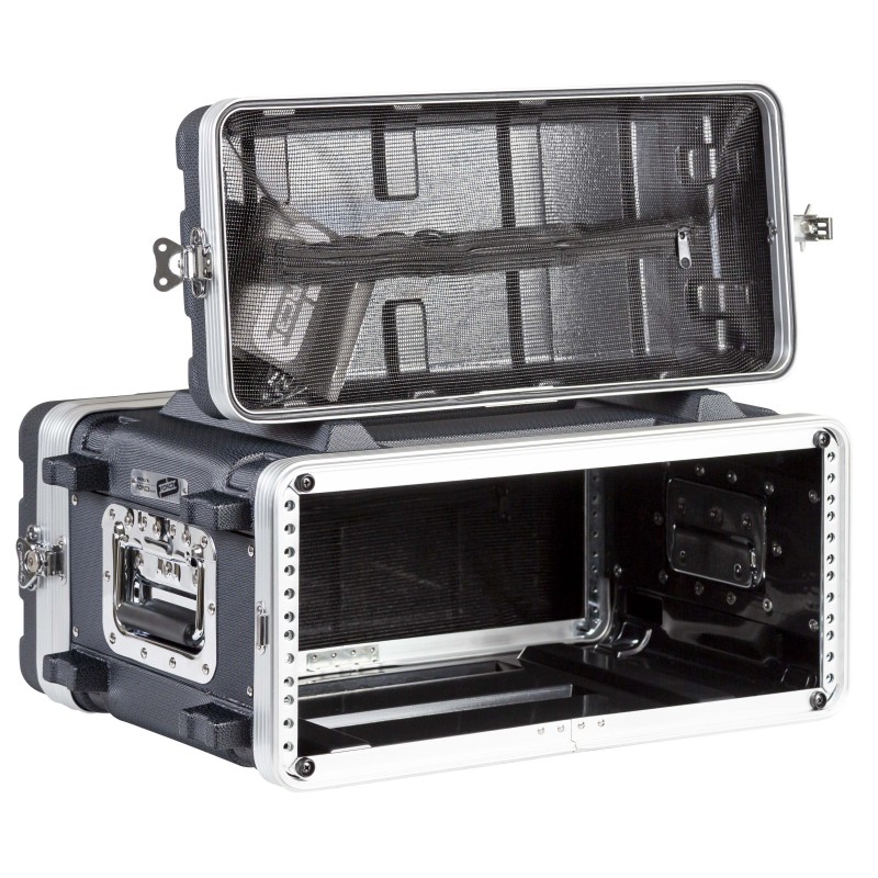 Estojo de rack 19' - 4U - realizado em polietileno 'FORCE'. Profundidade interior útil: 307 mm