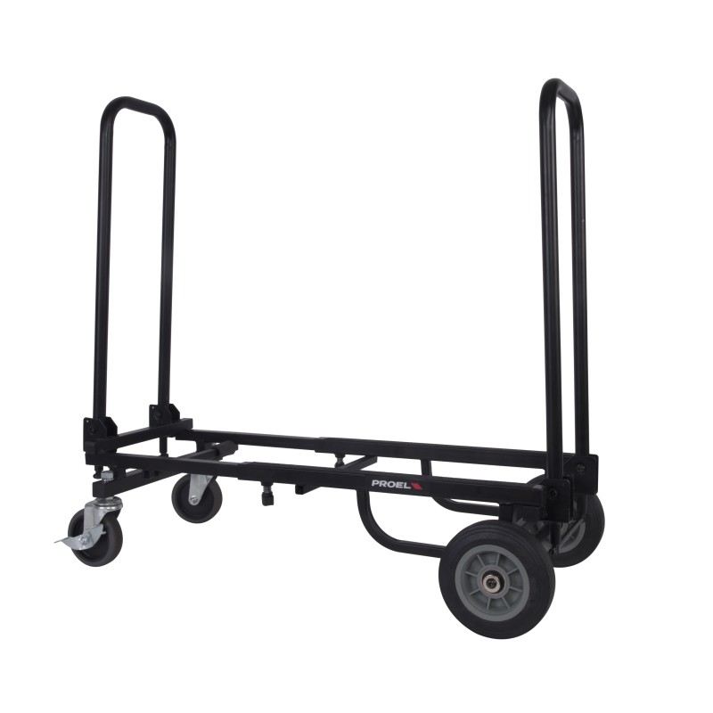 Trolley de tamanho médio, com superfícies de carga que variam de um mínimo de 585 até um máximo de 850 mm. Cor preta