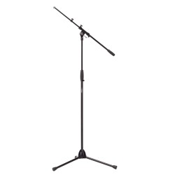 Suporte de microfone profissional com girafa telescópica.