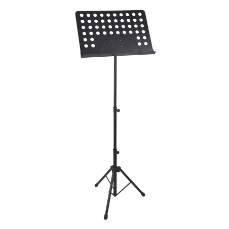 Professional sturdy steel tube 3-section music stand. Adjustable height. Black colour. Nylon carrying bag included.