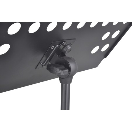 Professional sturdy steel tube 3-section music stand. Adjustable height. Black colour. Nylon carrying bag included.