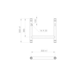 H-TUBE black aluminum width 50 cm height 50 cm