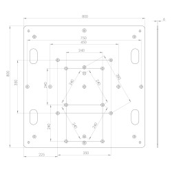 Plate made of steel measuring 80x80 cm in black colour