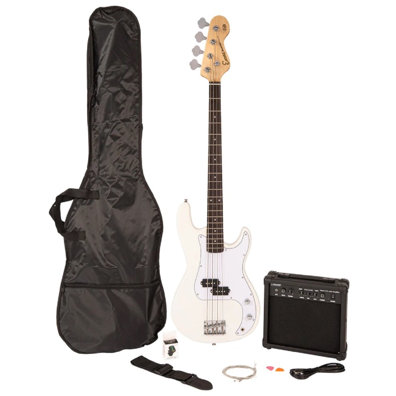 ENCORE E40 BLASTER BASS GUITAR PACK - VINTAGE WHITE