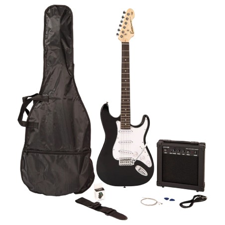ENCORE E60 BLASTER ELECTRIC GUITAR PACK - GLOSS BLACK