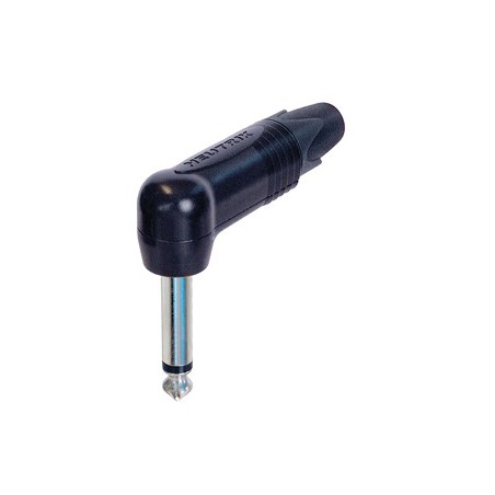 Ficha jack mono de ângulo reto Neutrik profissional, Ø 6,3 mm.